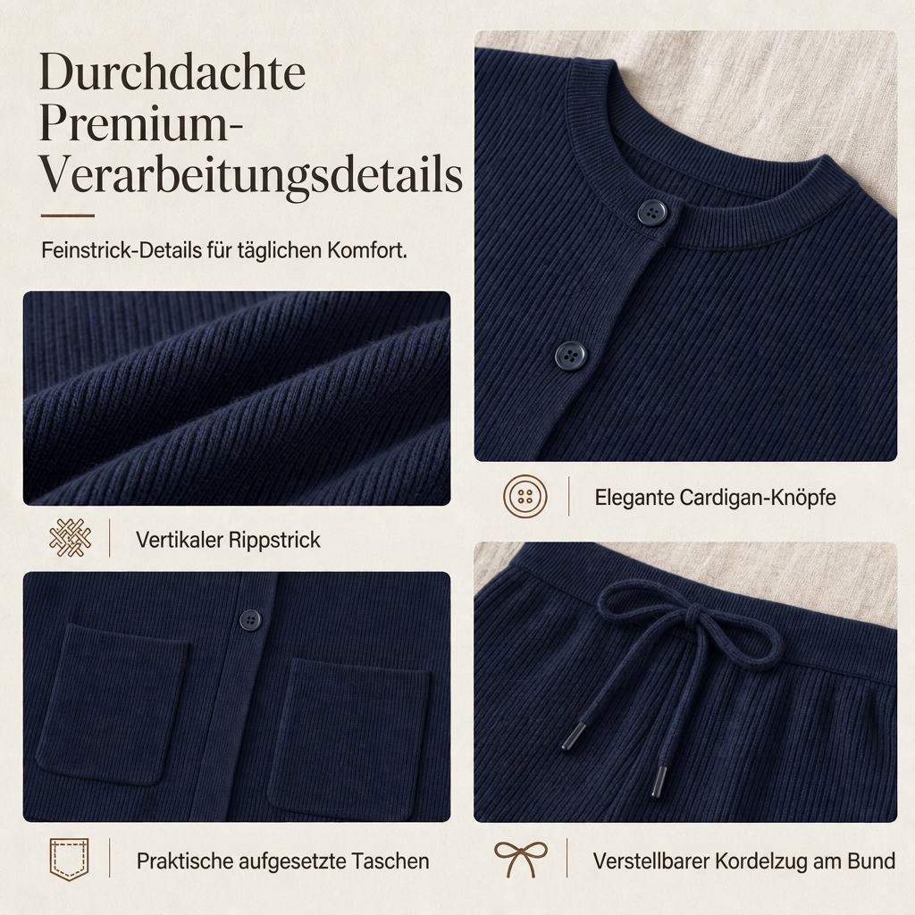 📢📢50%Rabatt!!!🎉✨Legeres zweiteiliges Strickset für Damen: Strickcardigan und Weite-Hose
