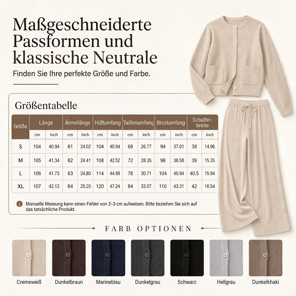 📢📢50%Rabatt!!!🎉✨Legeres zweiteiliges Strickset für Damen: Strickcardigan und Weite-Hose