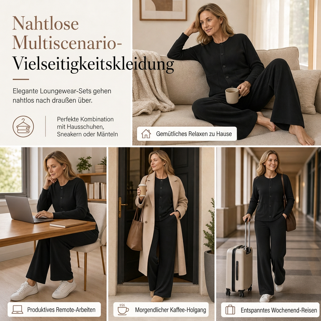 📢📢50%Rabatt!!!🎉✨Legeres zweiteiliges Strickset für Damen: Strickcardigan und Weite-Hose