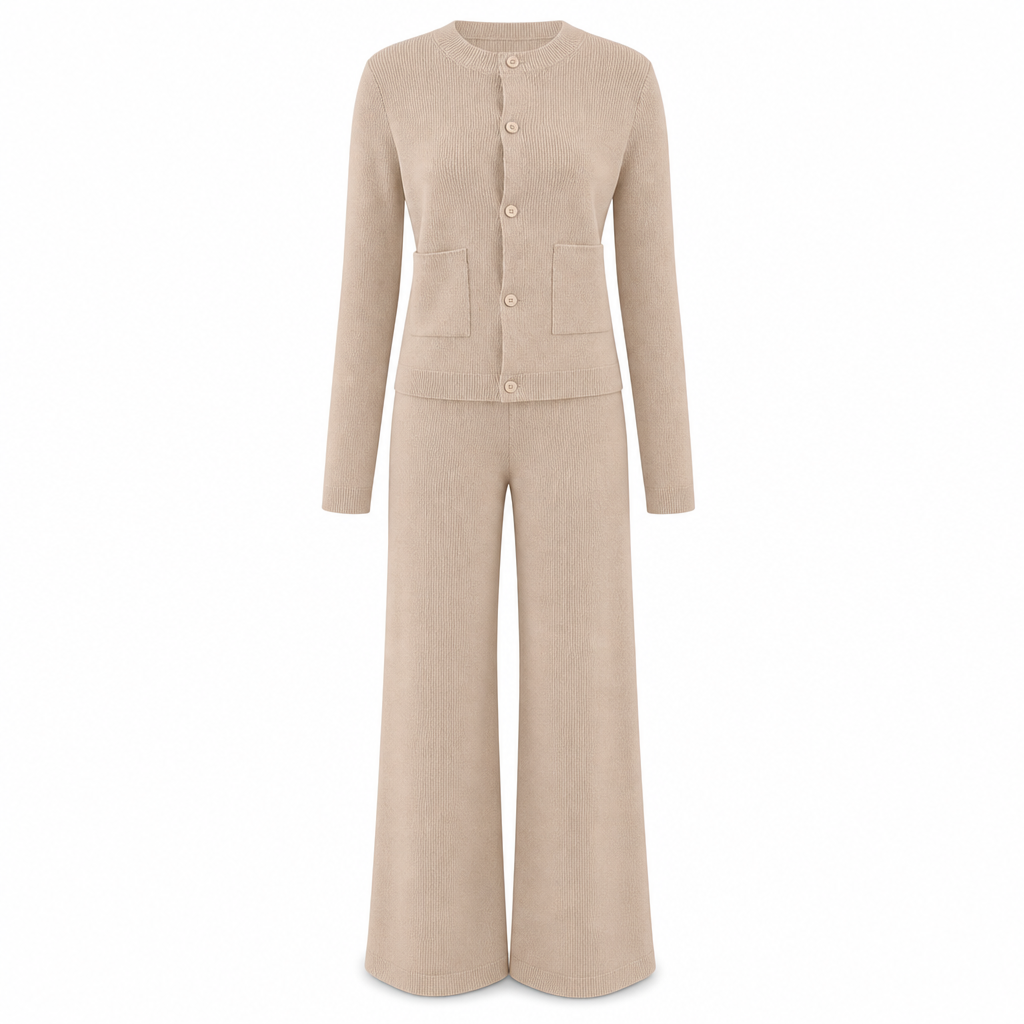 📢📢50%Rabatt!!!🎉✨Legeres zweiteiliges Strickset für Damen: Strickcardigan und Weite-Hose