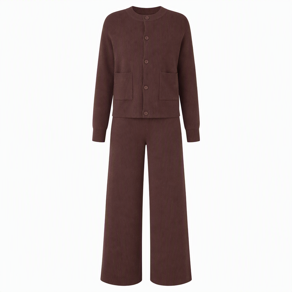 📢📢50%Rabatt!!!🎉✨Legeres zweiteiliges Strickset für Damen: Strickcardigan und Weite-Hose