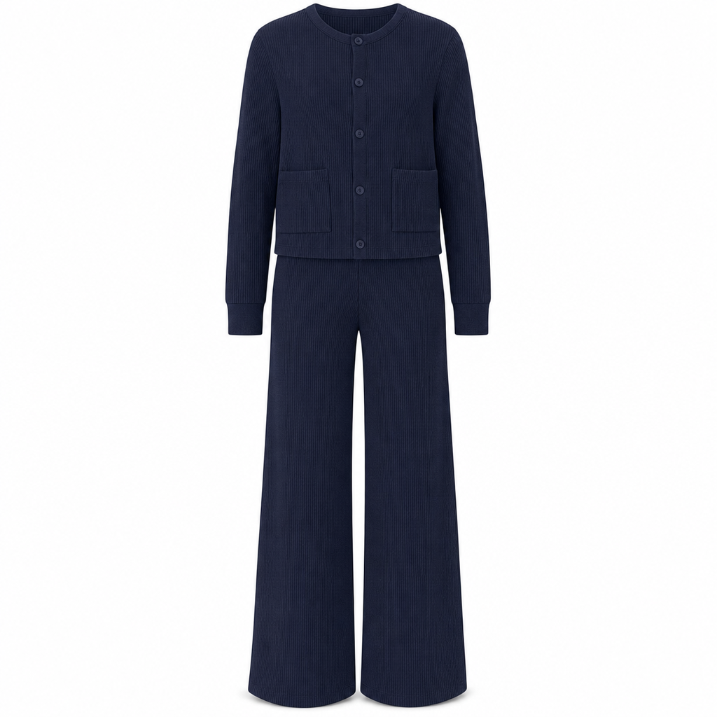 📢📢50%Rabatt!!!🎉✨Legeres zweiteiliges Strickset für Damen: Strickcardigan und Weite-Hose
