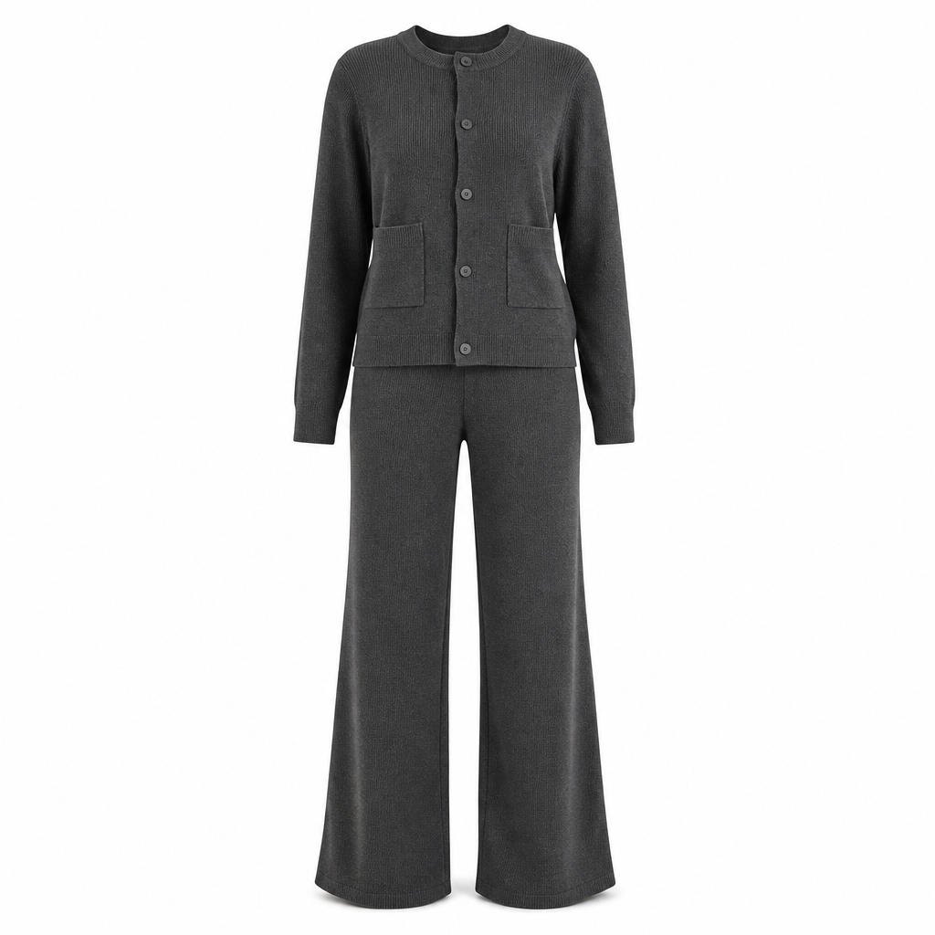 📢📢50%Rabatt!!!🎉✨Legeres zweiteiliges Strickset für Damen: Strickcardigan und Weite-Hose