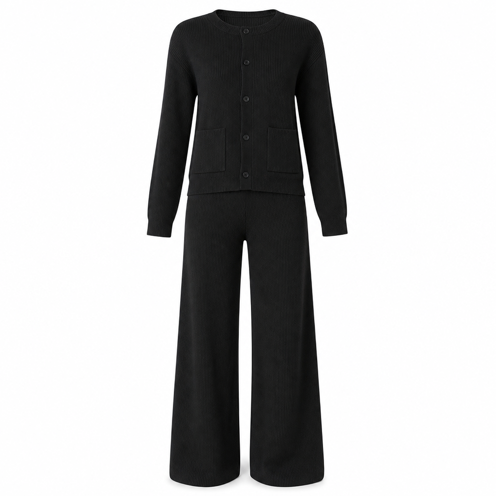 📢📢50%Rabatt!!!🎉✨Legeres zweiteiliges Strickset für Damen: Strickcardigan und Weite-Hose