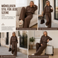 📢📢50%Rabatt!!!🎉✨Lässiges, weich gestricktes zweiteiliges Lounge-Set für Damen mit Kapuzen-Reißverschluss-Sweatshirt und Weithosenbein-Hose