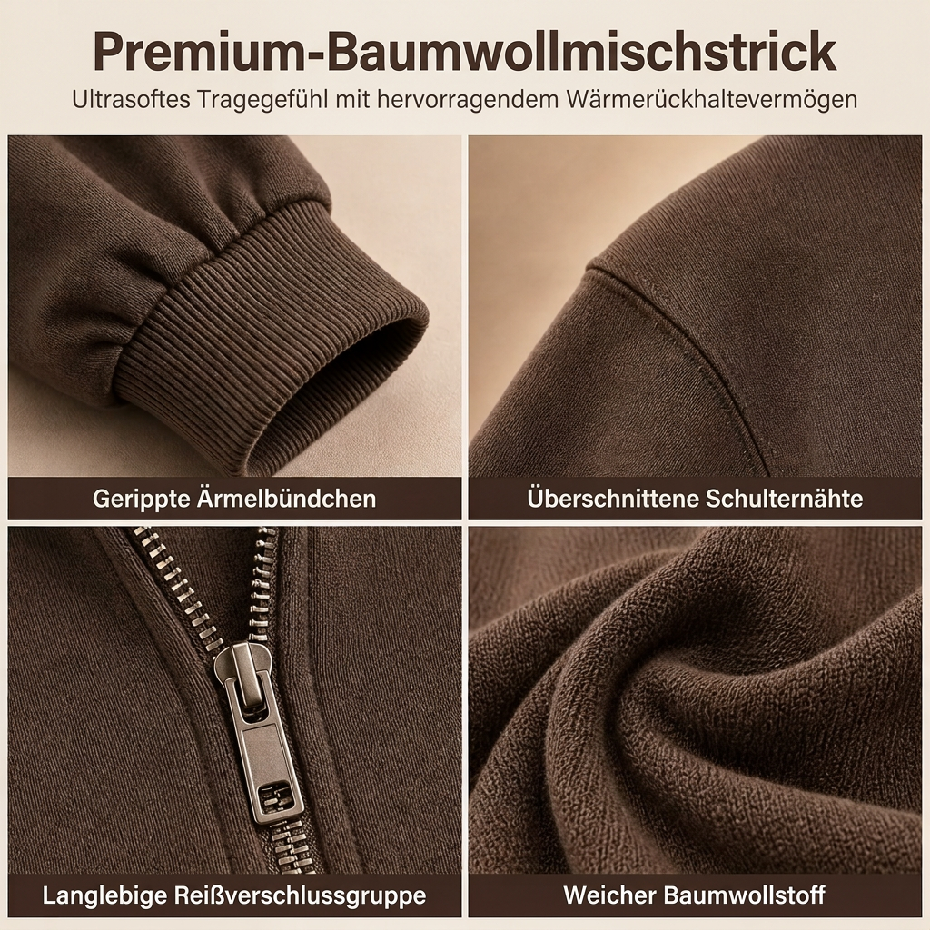 📢📢50%Rabatt!!!🎉✨Lässiges, weich gestricktes zweiteiliges Lounge-Set für Damen mit Kapuzen-Reißverschluss-Sweatshirt und Weithosenbein-Hose