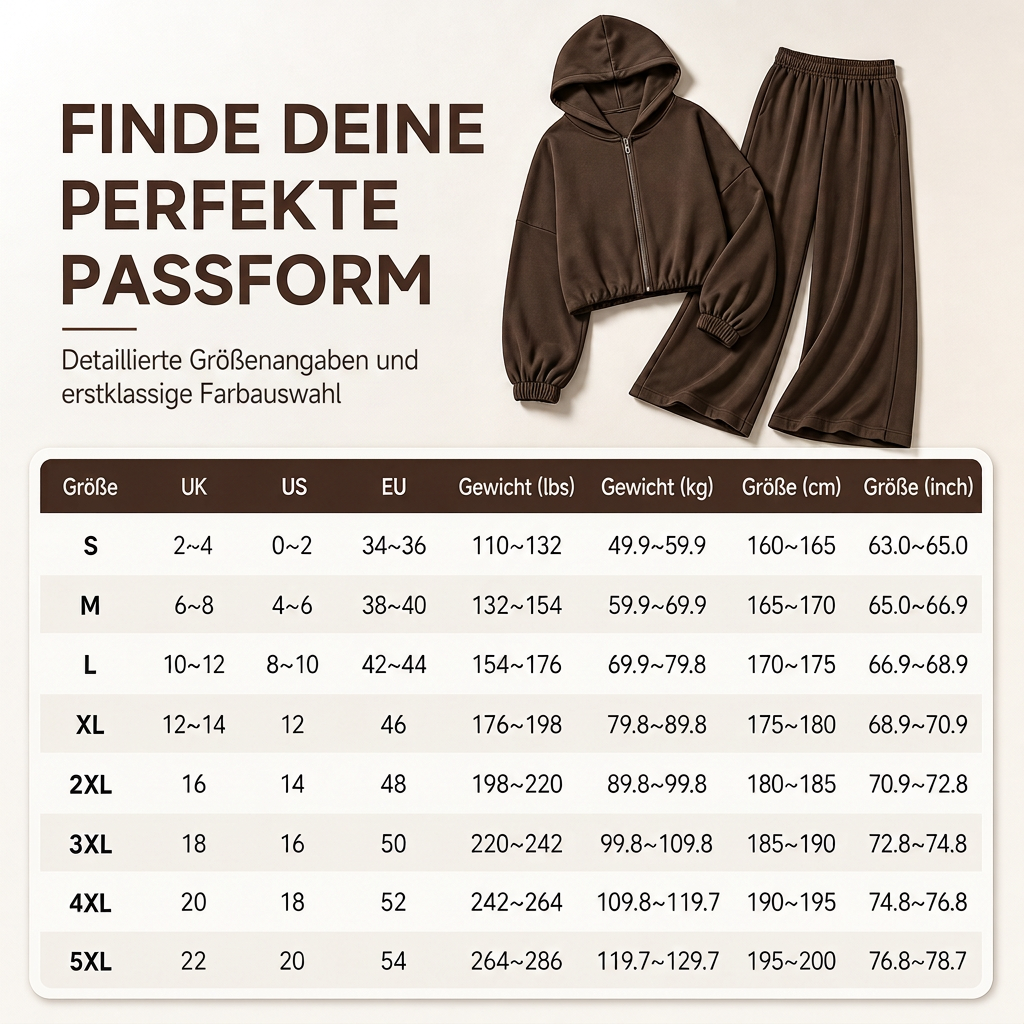📢📢50%Rabatt!!!🎉✨Lässiges, weich gestricktes zweiteiliges Lounge-Set für Damen mit Kapuzen-Reißverschluss-Sweatshirt und Weithosenbein-Hose