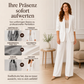 🔥Beliebtes Produkt ！✨Damen-Set aus elegantes Oberteil mit Schalkragen und weit geschnittenen Hosen