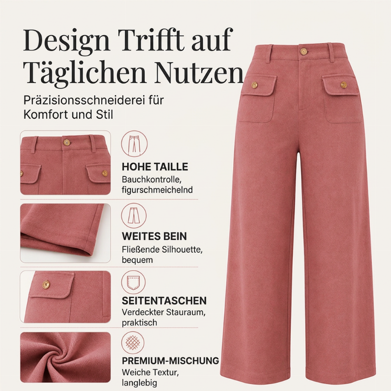 Weite Damen-High-Waist-Hosen