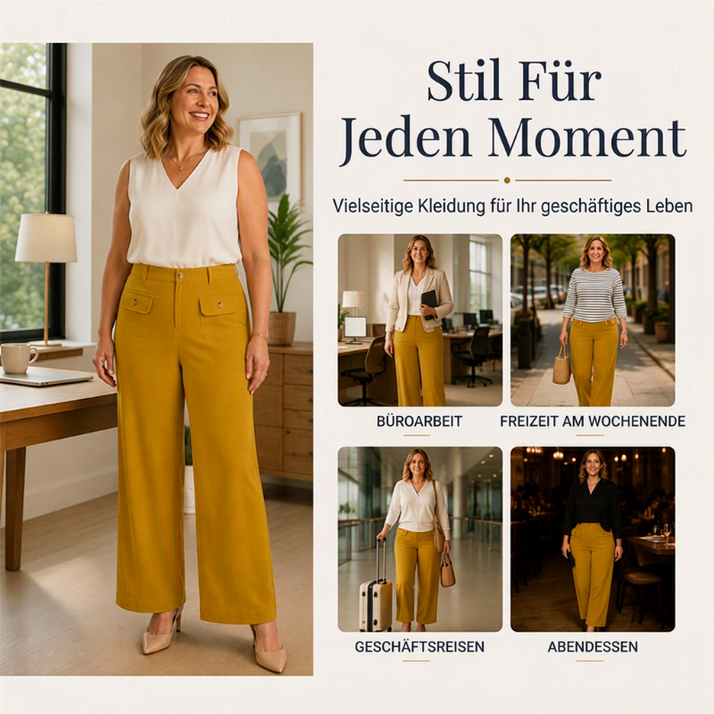 Weite Damen-High-Waist-Hosen