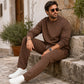 Herren-Jacquard-Sweatshirt mit Buchstabenmuster & Jogginghose mit Kordelzug Set