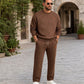 Herren-Jacquard-Sweatshirt mit Buchstabenmuster & Jogginghose mit Kordelzug Set