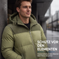Herren Winter-Steppjacke mit Kapuze im Color-Block-Design