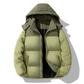 Herren Winter-Steppjacke mit Kapuze im Color-Block-Design