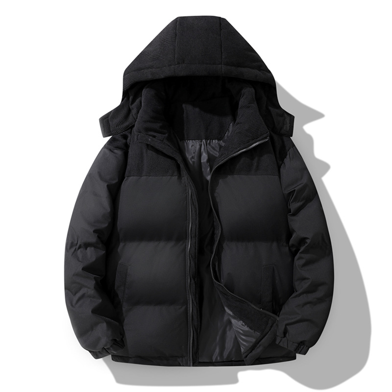 Herren Winter-Steppjacke mit Kapuze im Color-Block-Design
