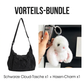 Karierte Cloud-Tasche mit Kordelzug und Raffungen