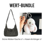 Karierte Cloud-Tasche mit Kordelzug und Raffungen