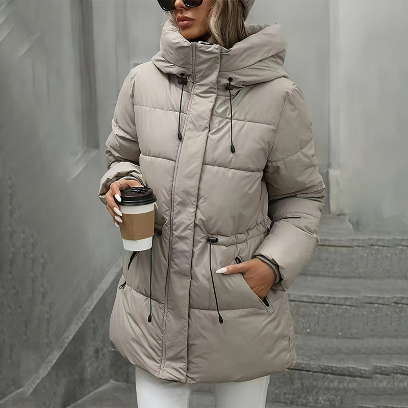 📢🎉50%Rabatt!!!🛍️✨Damen Steppmantel mit Kapuze, mittellang