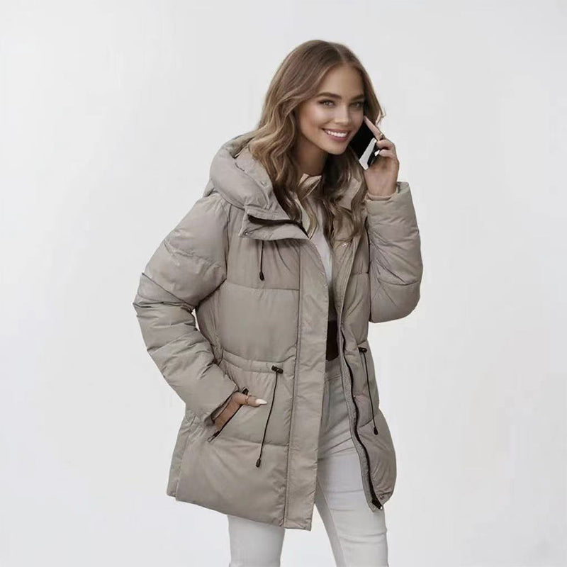 📢🎉50%Rabatt!!!🛍️✨Damen Steppmantel mit Kapuze, mittellang