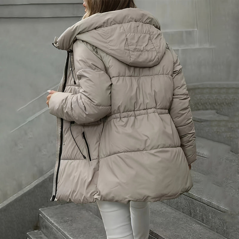 📢🎉50%Rabatt!!!🛍️✨Damen Steppmantel mit Kapuze, mittellang