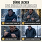 Herren-Kapuzenjacke aus Sherpa-Fleece mit Zopfmuster-Prägung, Reißverschluss und Taschen