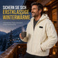 Herren-Kapuzenjacke aus Sherpa-Fleece mit Zopfmuster-Prägung, Reißverschluss und Taschen
