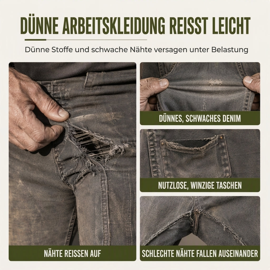 🔥Beliebtes Produkt ！✨Schwere Baumwolloveralls für Herren, Relaxed Fit, gerades Bein, Utility-Latzhosen mit mehreren Taschen