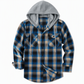 📢📢50%Rabatt!!!🎉✨Karierter Kapuzenpullover mit Reißverschluss für Herren, lockere Passform, American Style, angerautes Hoodie-Sweatshirt