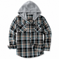 📢📢50%Rabatt!!!🎉✨Karierter Kapuzenpullover mit Reißverschluss für Herren, lockere Passform, American Style, angerautes Hoodie-Sweatshirt