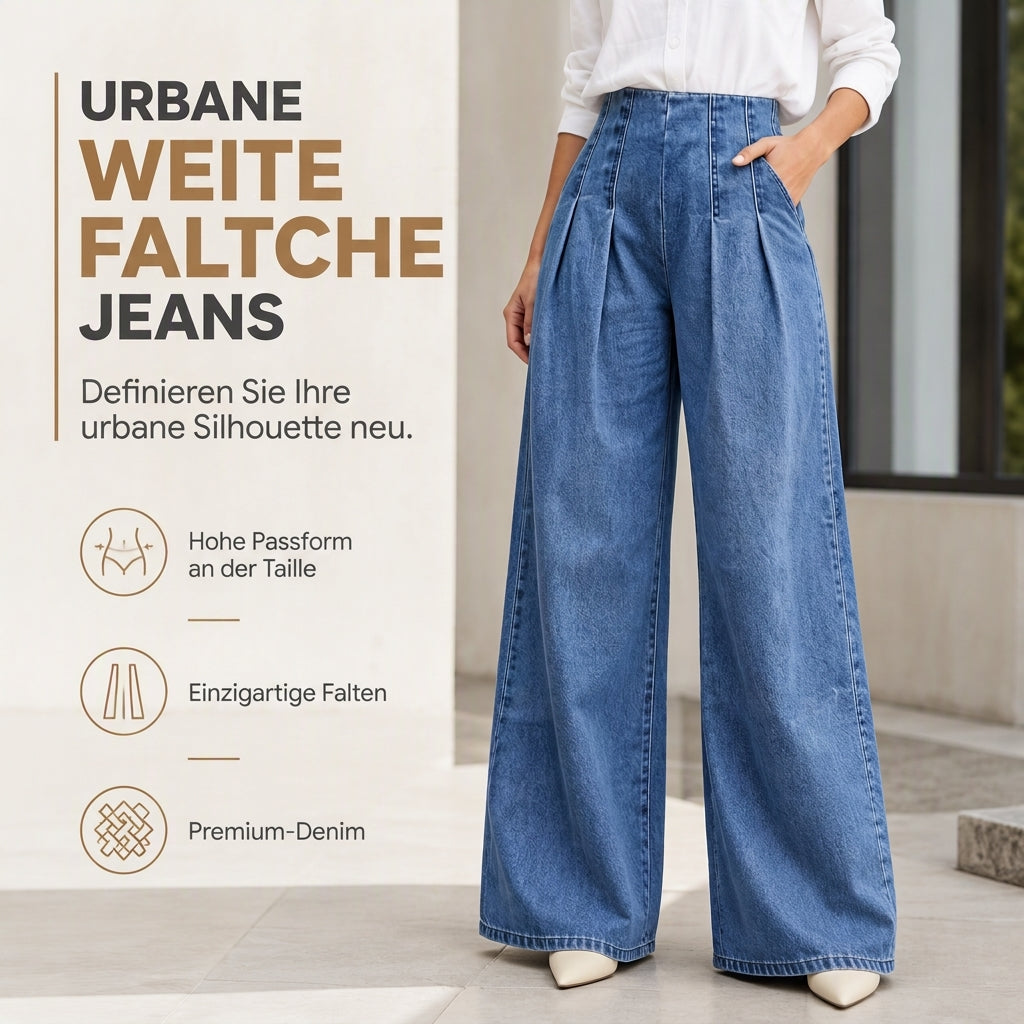 🔥Beliebtes Produkt ！✨Weite Jeans mit hoher Taille für Damen