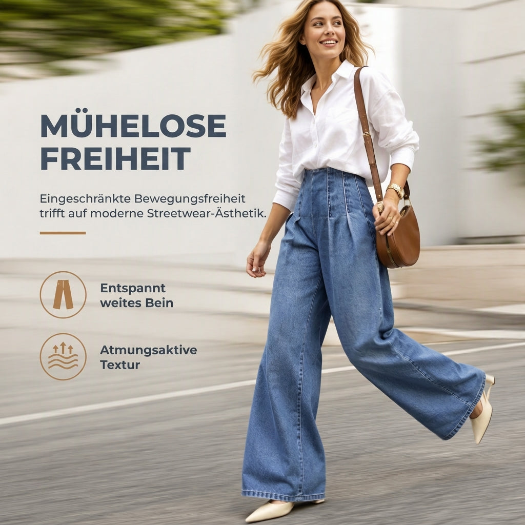 🔥Beliebtes Produkt ！✨Weite Jeans mit hoher Taille für Damen