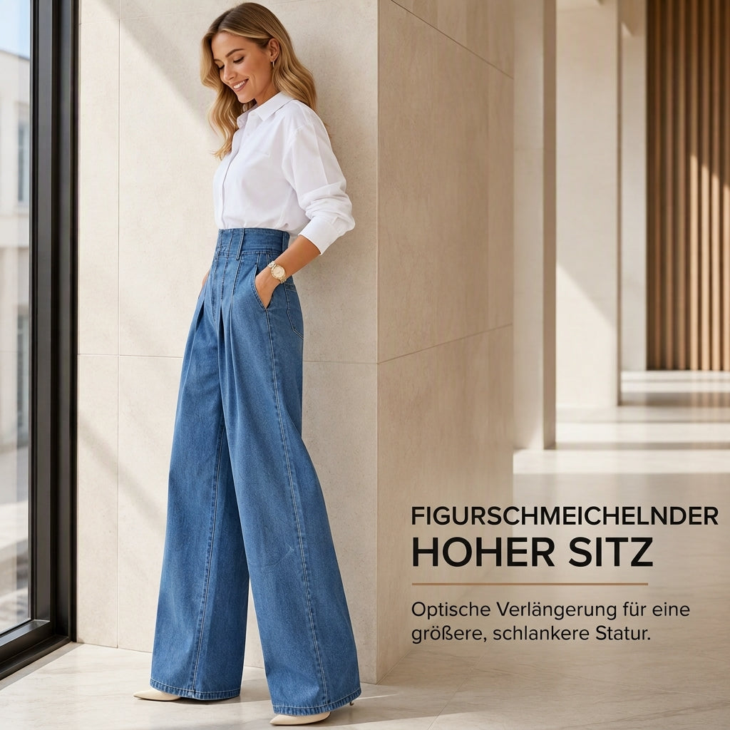🔥Beliebtes Produkt ！✨Weite Jeans mit hoher Taille für Damen