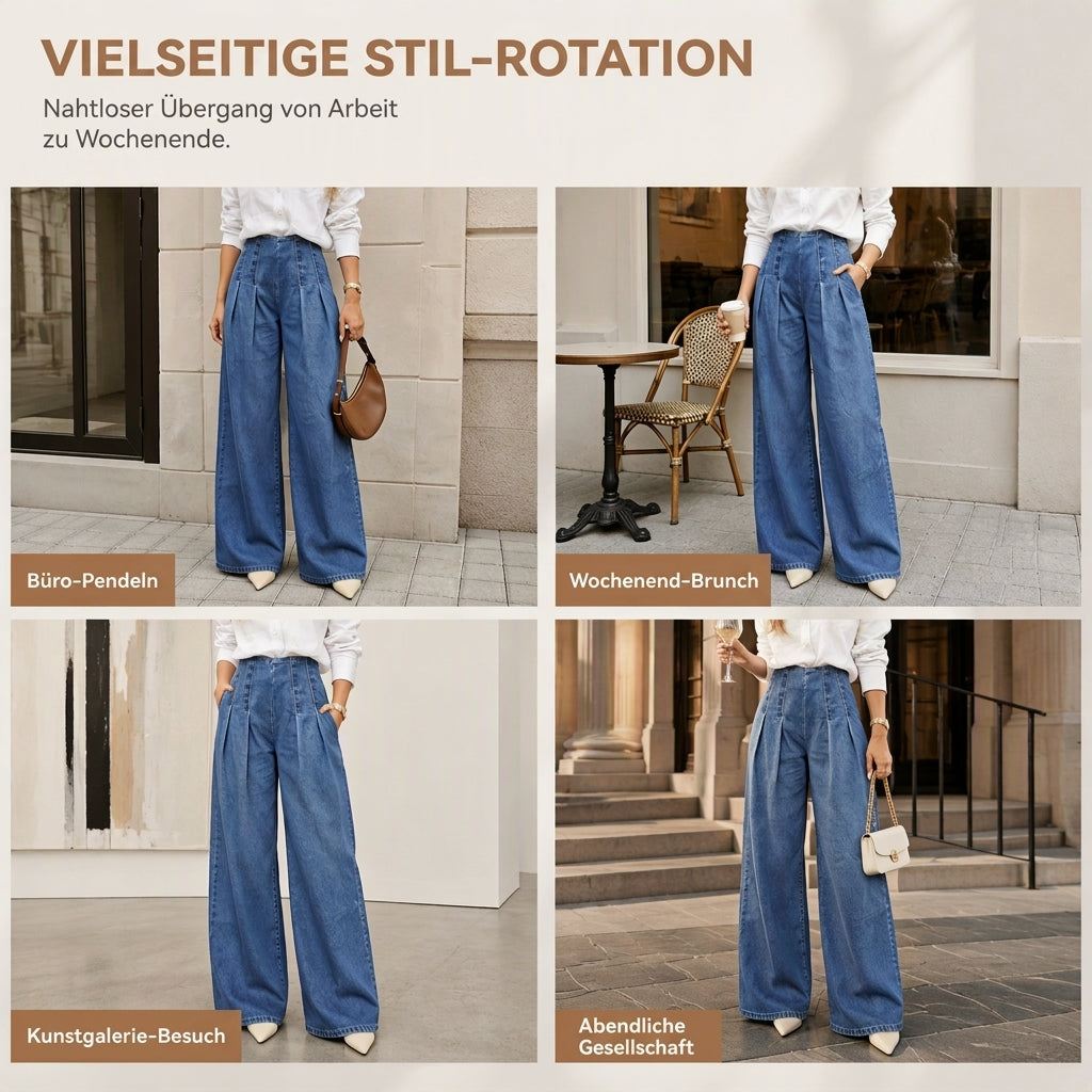 🔥Beliebtes Produkt ！✨Weite Jeans mit hoher Taille für Damen