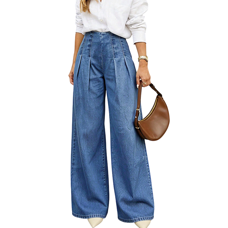 🔥Beliebtes Produkt ！✨Weite Jeans mit hoher Taille für Damen