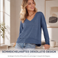 Lockeres Langarmshirt mit V-Ausschnitt für Damen