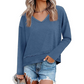 Lockeres Langarmshirt mit V-Ausschnitt für Damen