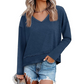Lockeres Langarmshirt mit V-Ausschnitt für Damen
