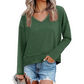Lockeres Langarmshirt mit V-Ausschnitt für Damen