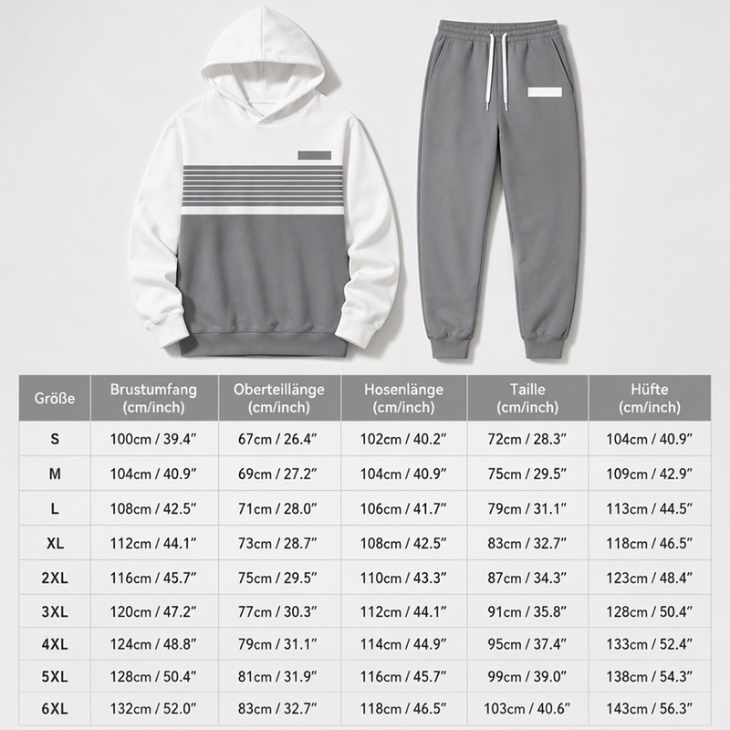 Herren-Freizeit-Set aus Hoodie und Hose im Color-Block-Design