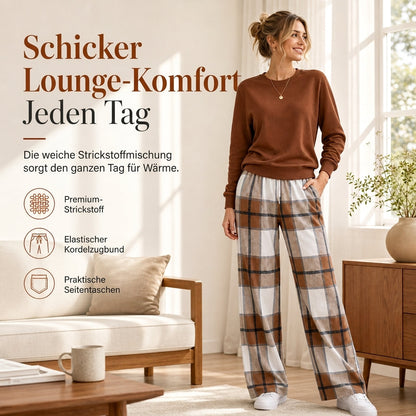 📢📢50%Rabatt!!!🎉✨Weiches lässiges Damen-Set aus Rundhalspullover und weitem Bein-Hosen
