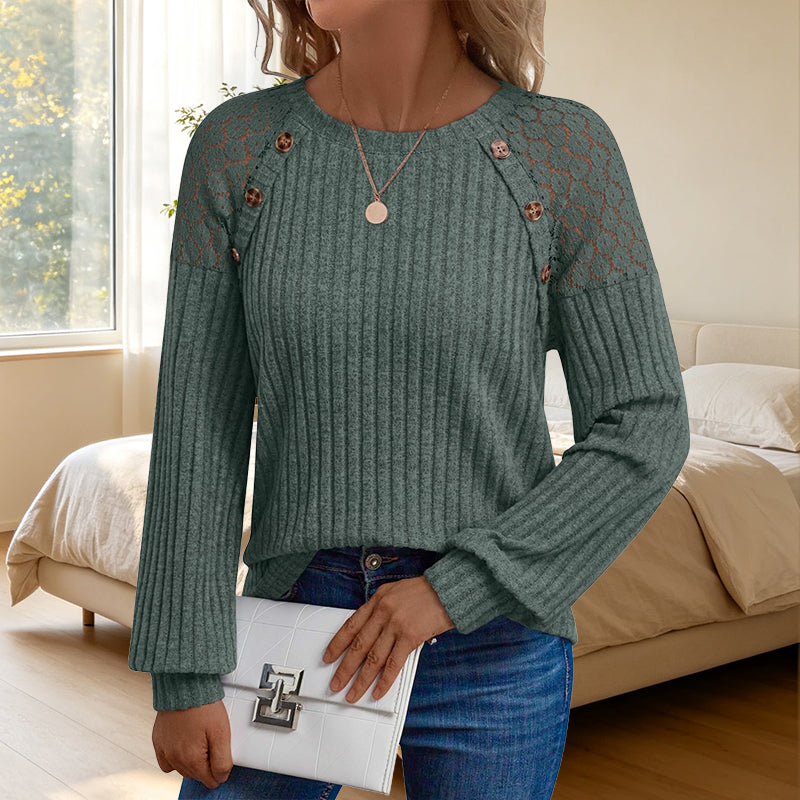 📢📢50%Rabatt!!!🎉✨Legeres geripptes Langarmshirt für Damen