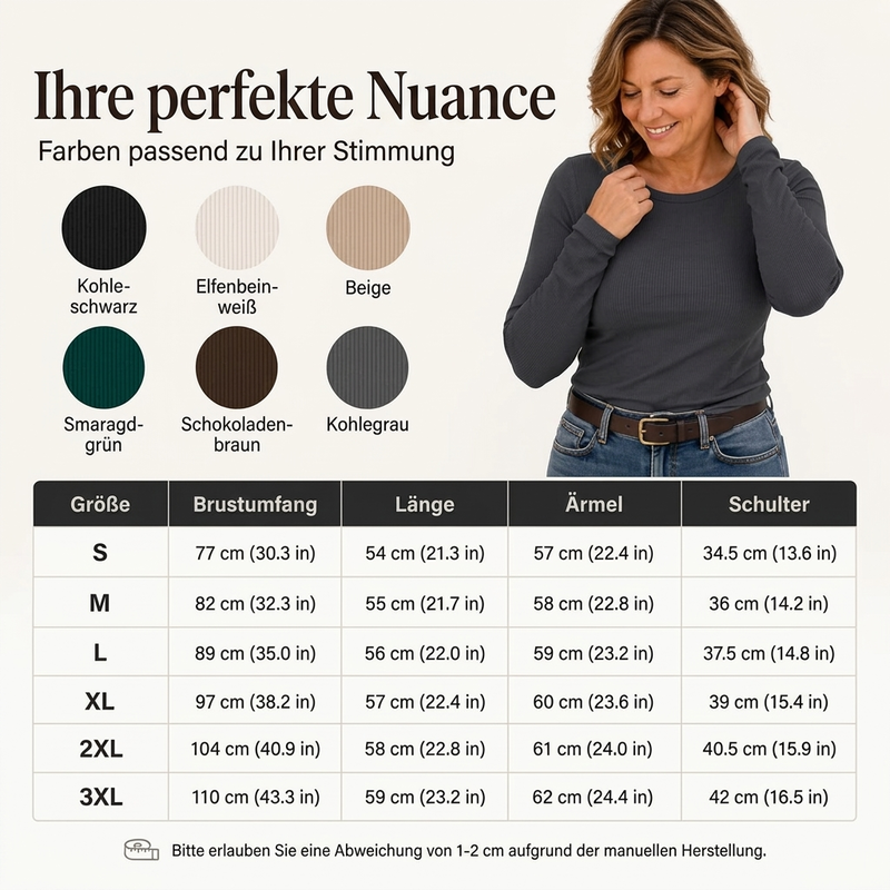🔥Beliebtes Produkt ！✨Klassisches geripptes Strickoberteil mit Rundhalsausschnitt für Damen