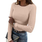 🔥Beliebtes Produkt ！✨Klassisches geripptes Strickoberteil mit Rundhalsausschnitt für Damen