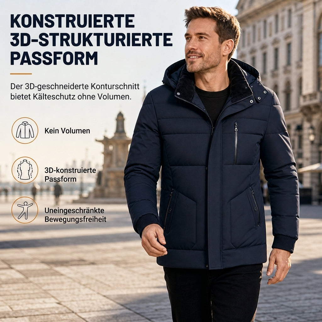 👍👍Der niedrigste Preis, aber die beste Qualität!✨ Holen Sie sich jetzt! Herren-Wintermantel mit Fleecefutter und abnehmbarer Kapuze