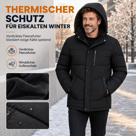 👍👍Der niedrigste Preis, aber die beste Qualität!✨ Holen Sie sich jetzt! Herren-Wintermantel mit Fleecefutter und abnehmbarer Kapuze