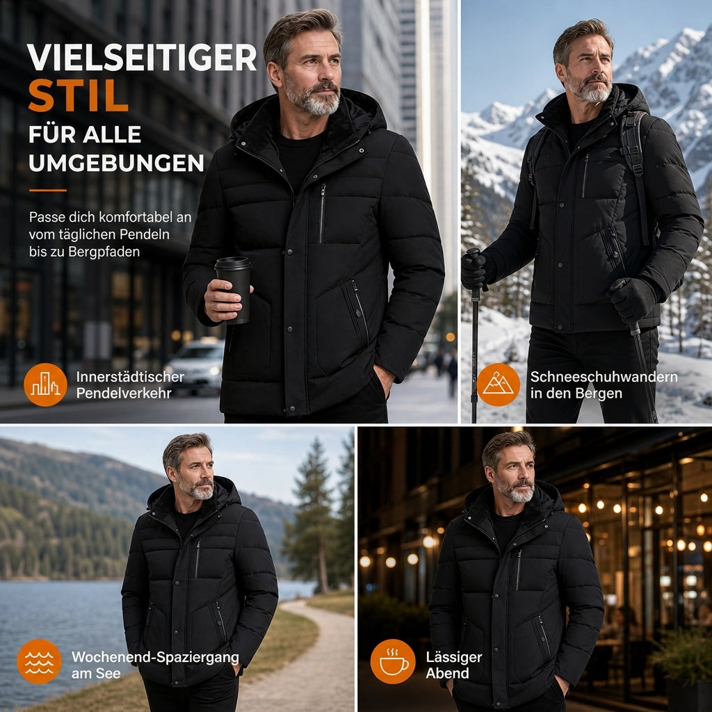 👍👍Der niedrigste Preis, aber die beste Qualität!✨ Holen Sie sich jetzt! Herren-Wintermantel mit Fleecefutter und abnehmbarer Kapuze
