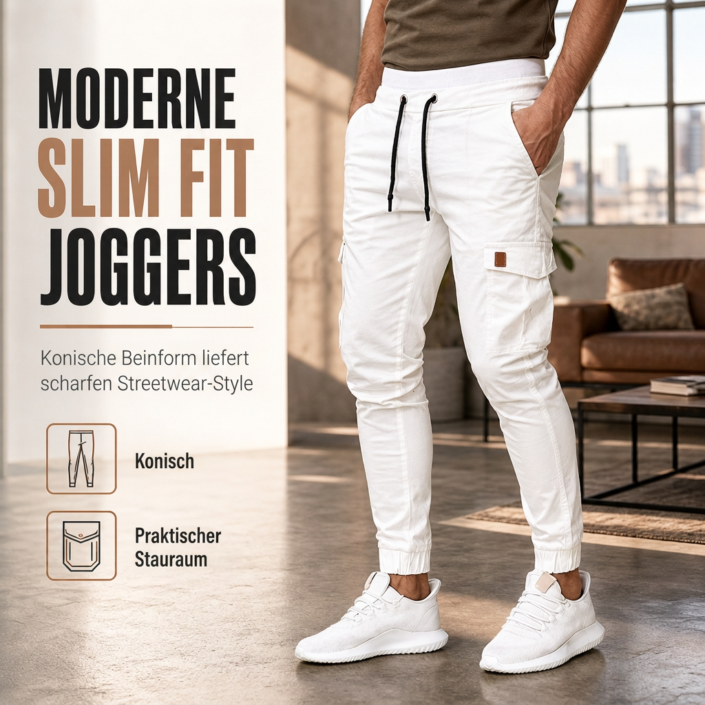 🙌 100% Wiederkaufquote – Qualität überzeugt! Cargo-Jogginghose für Herren, unifarben, im lässigen Stil