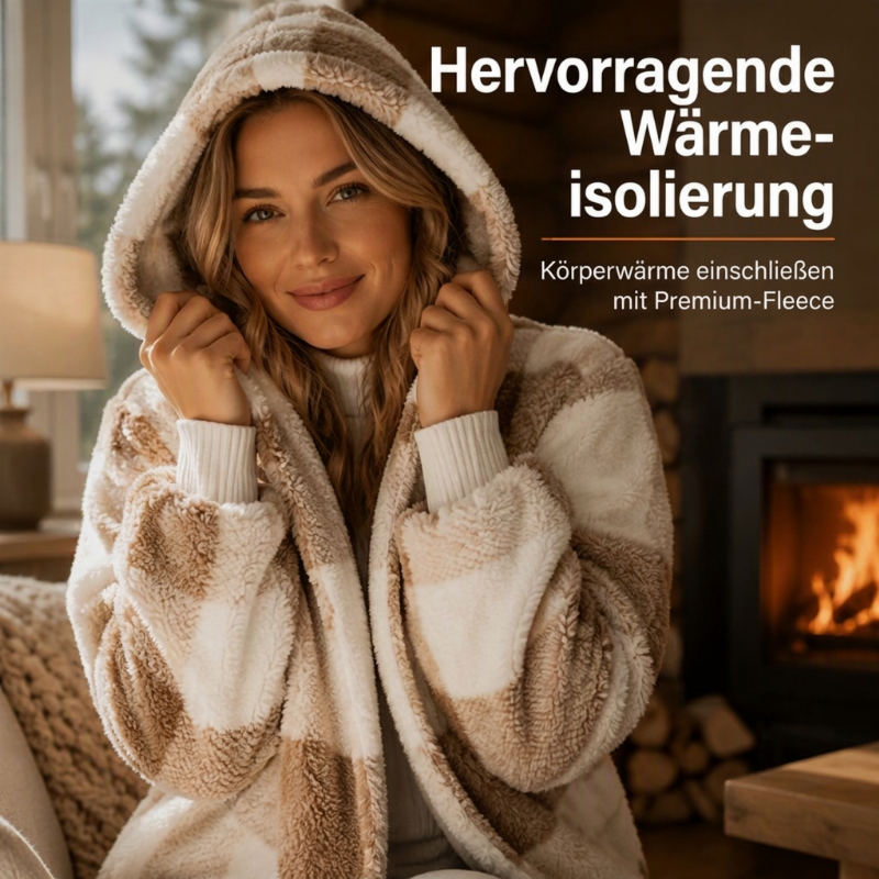 📢🎉50%Rabatt!!!🛍️✨Weites kapuzen-Cardigan für Damen mit Karo-Farblock-Design