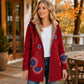 🍁 Damen Kapuzenmantel mit Vintage-Blättermuster – Lässig, warm & immer passend