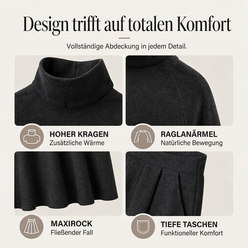 📢🎉50%Rabatt!!!🛍️✨Damen-Set aus Rollkragenoberteil und Maxirock